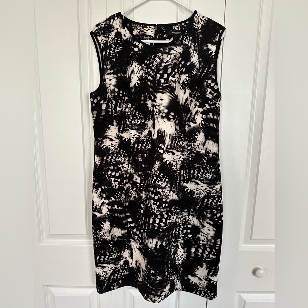 Black and white sleeveless shift dress